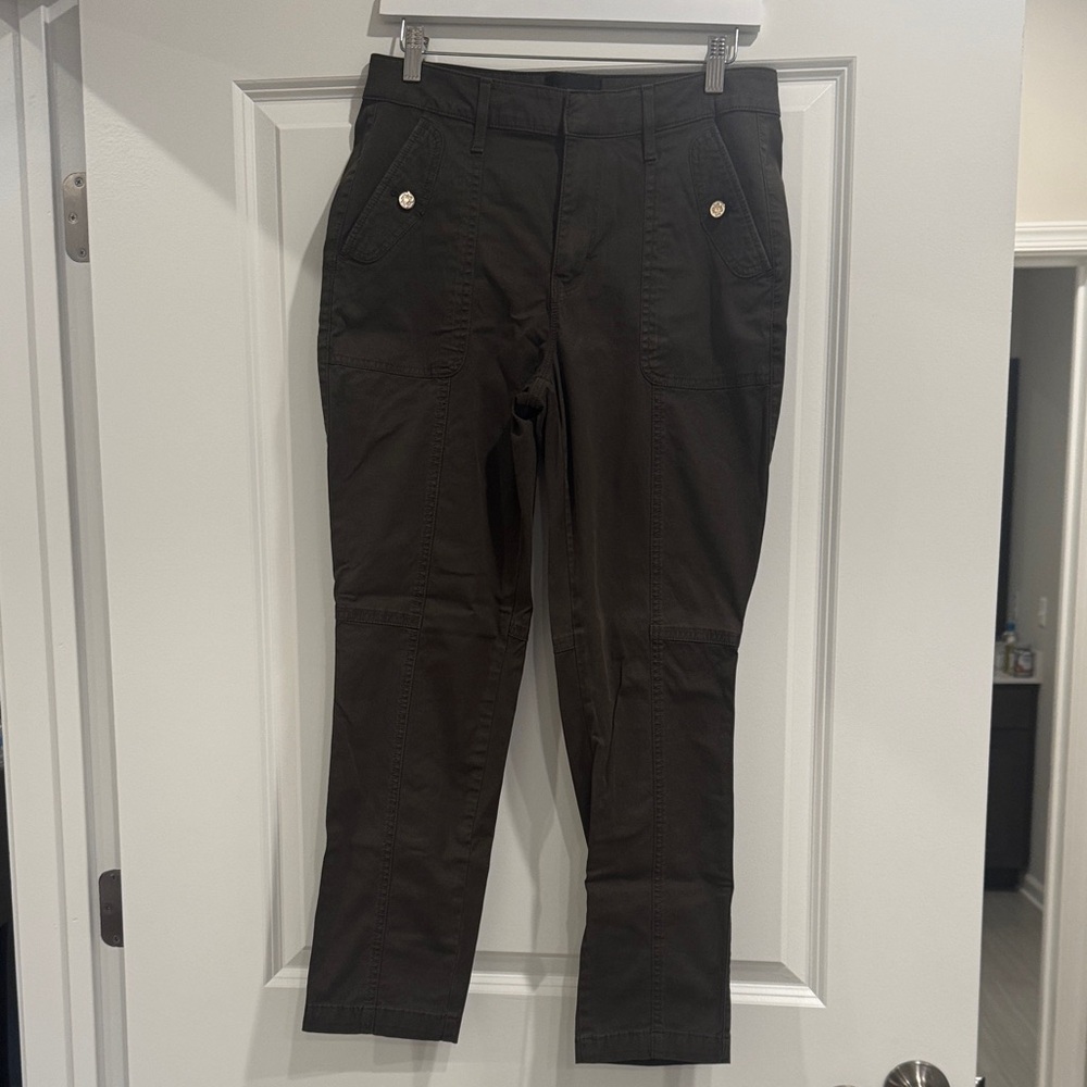 White House Black Market olive green high rise, slim ankle Pret-A-Jet style pant